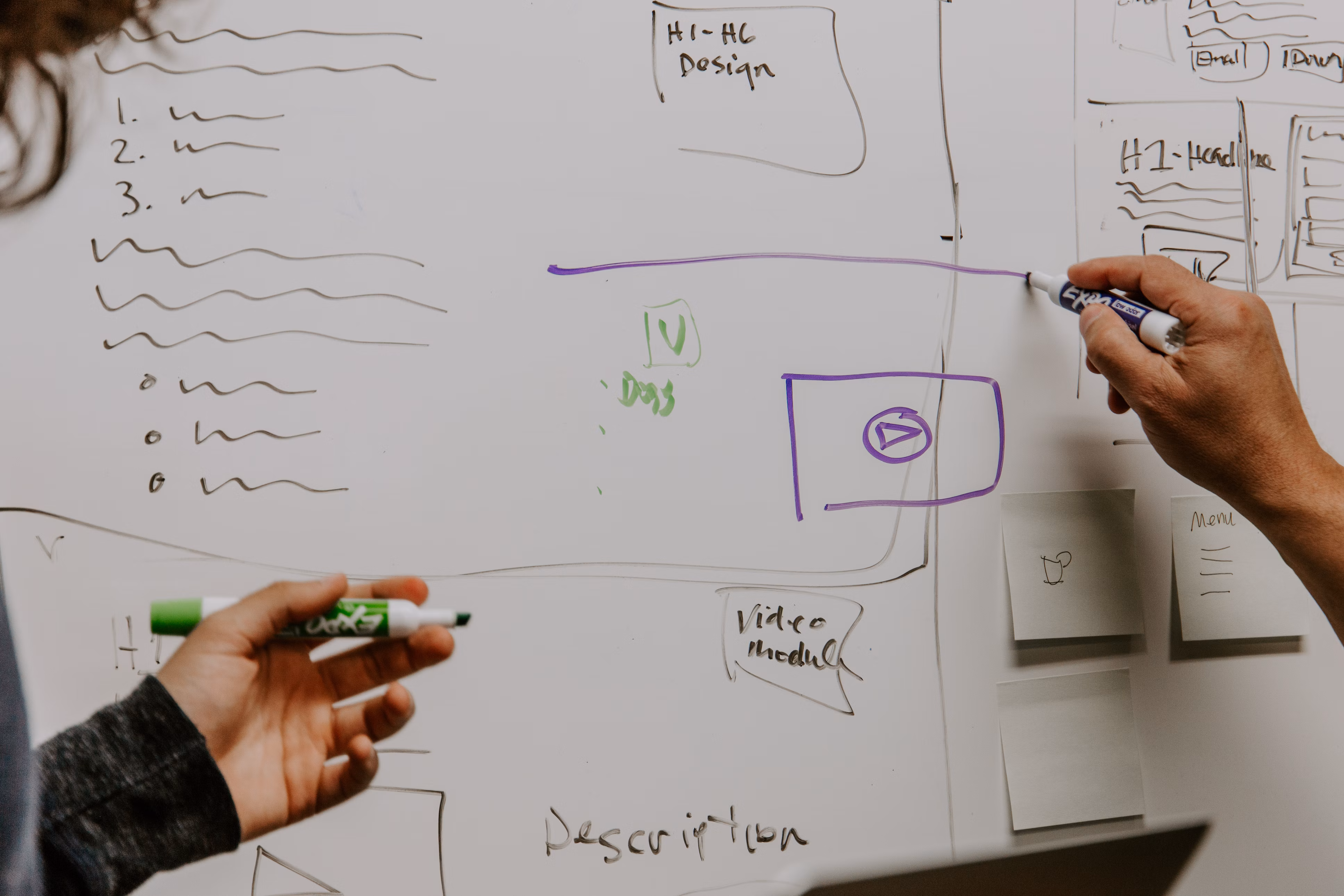 Whiteboard with design